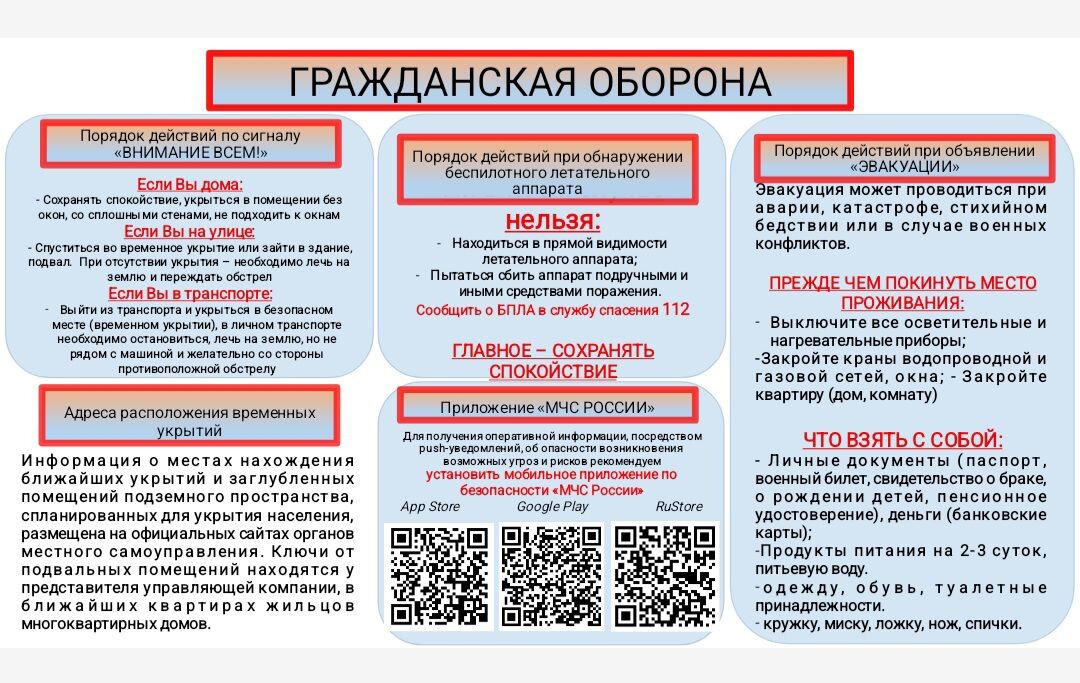 Памятка по гражданской обороне.